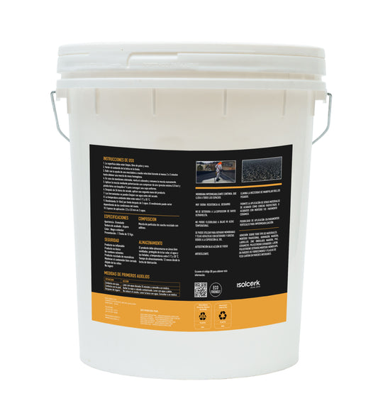 Membrana Continua de Caucho Proyectada 15Kg Negro