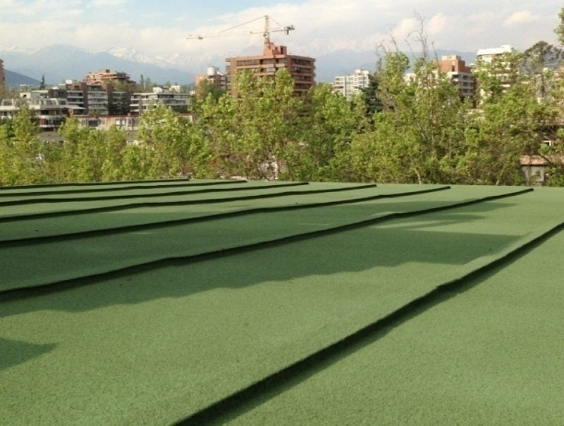 Techumbre con corcho proyectado verde Isolcork.