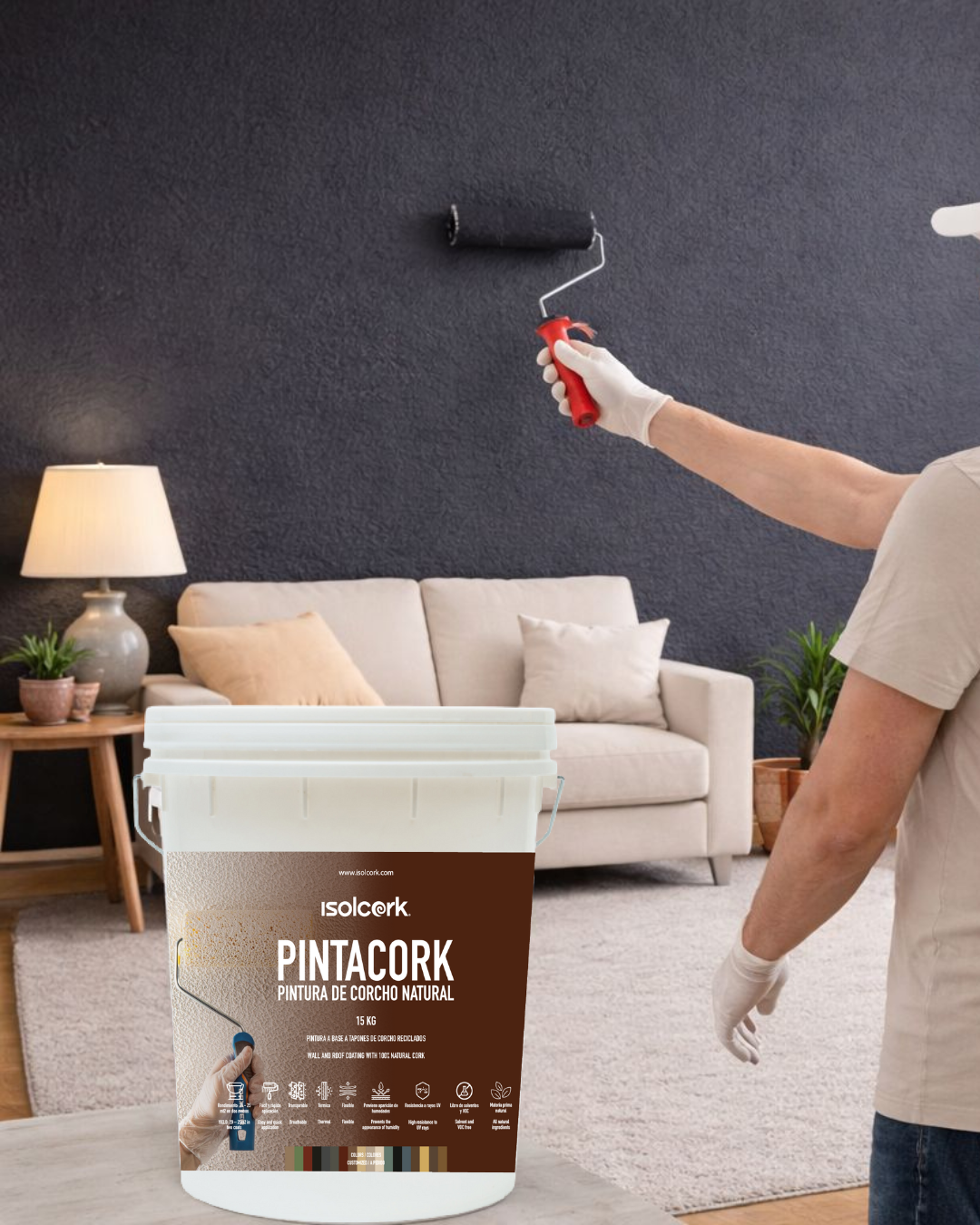 PINTACORK - Pintura Térmica Gris Basalto